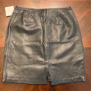 CROFT & BARROW black leather skirt size 12 NEW with tags